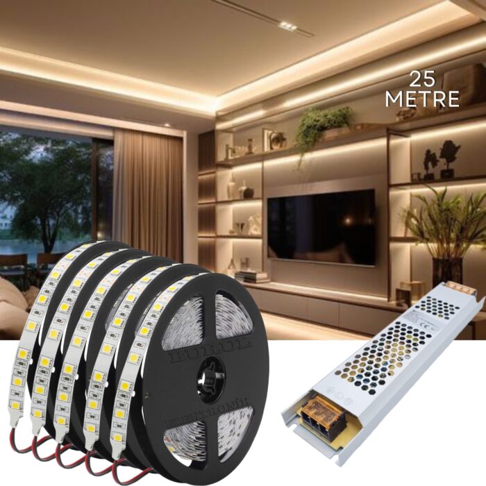 SB-6514 25 Metre Gün Işığı Led Işık Seti Gizli Tavan Işık Bandı Aydınlatma Ev Oda Salon TV Ünitesi Mutfak