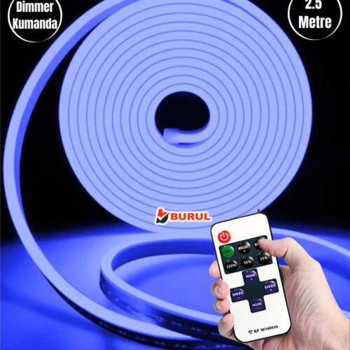 SB-6538 2.5 Metre Mavi Işık Esnek Neon Led Şerit Dimmer Kumandalı Dekoratif Aydınlatma Seti