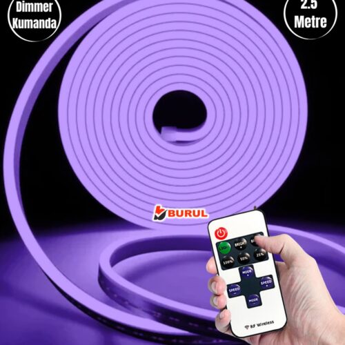 SB-6538 2.5 Metre Mor Işık Esnek Neon Led Şerit Dimmer Kumandalı Dekoratif Aydınlatma Seti