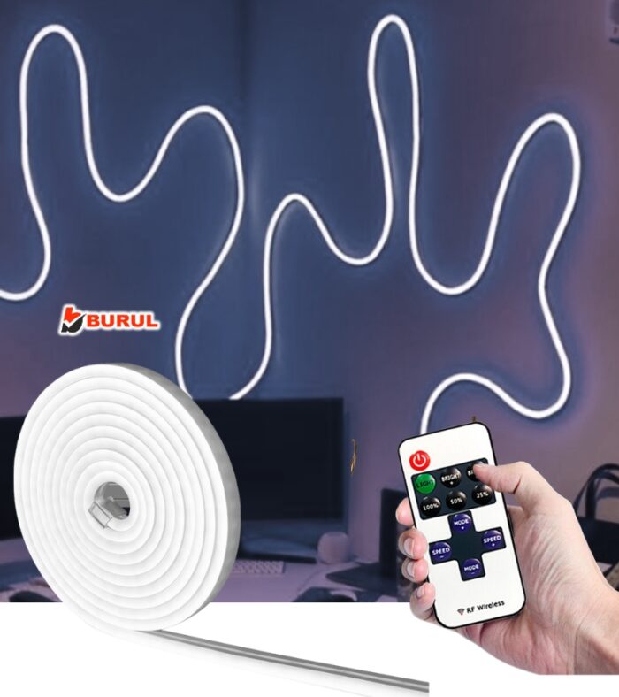 SB-6512 2.5 Metre Beyaz Işık Metre Esnek Neon Led Şerit Işık Dimmer Kumandalı Dekoratif Aydınlatma Seti