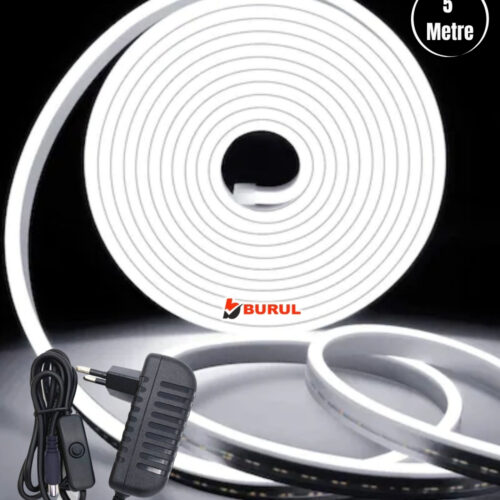 SB-6536 2.5 Metre Beyaz Işık Esnek Neon Led Şerit Butonlu Dekoratif Aydınlatma Seti