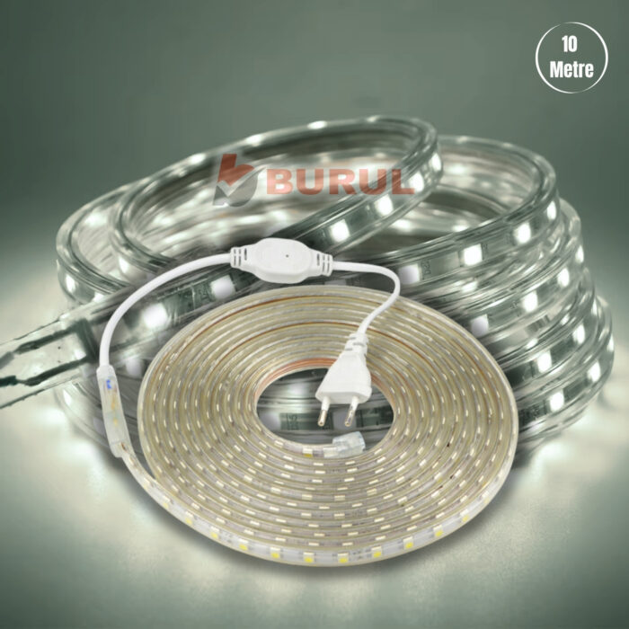 SB-6522 10 Metre Beyaz Işık Hortum Şerit Led Dış Ortam Aydınlatma 220v Fişli