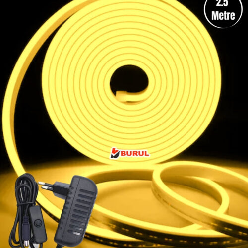 SB-6536 2.5 Metre Sarı Işık Esnek Neon Led Şerit Butonlu Dekoratif Aydınlatma Seti