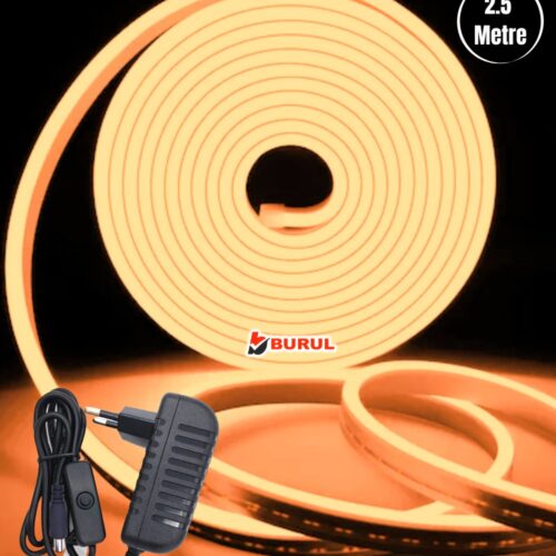 SB-6536 2.5 Metre Amber Işık Esnek Neon Led Şerit Butonlu Dekoratif Aydınlatma Seti