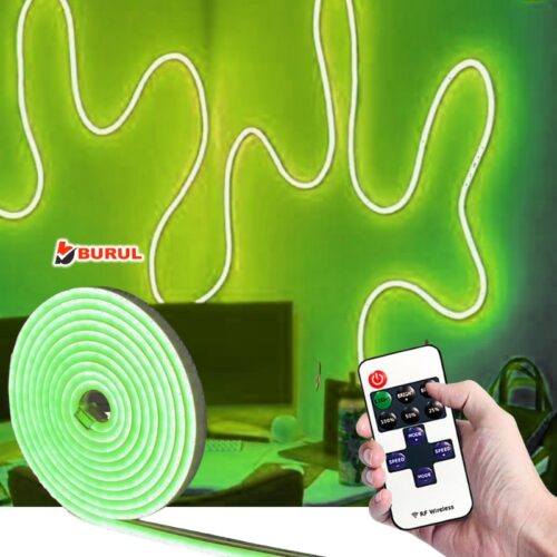 SB-6512 5 Metre Yeşil Işık Metre Esnek Neon Led Şerit Işık Dimmer Kumandalı Dekoratif Aydınlatma Seti