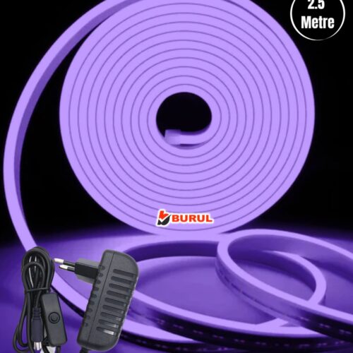 SB-6536 2.5 Metre Mor Işık Esnek Neon Led Şerit Butonlu Dekoratif Aydınlatma Seti