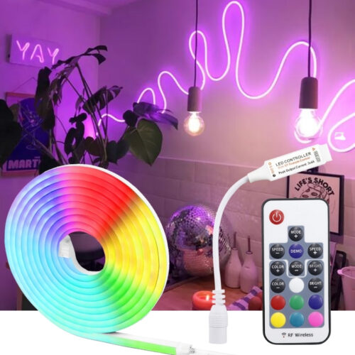 SB-6506 2.5 Metre 20 Renk RF Kumandalı Renk Değiştiren RGB Neon Led Şerit Işık Seti
