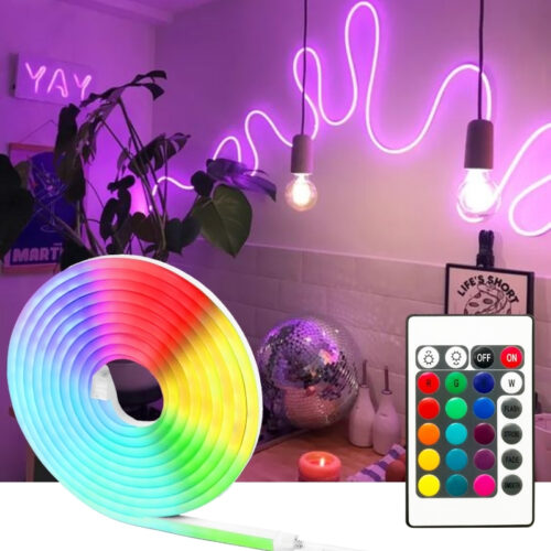 SB-6504 5 Metre 16 Renk Kumandalı Renk Değiştiren RGB Neon Led Şerit Işık Seti