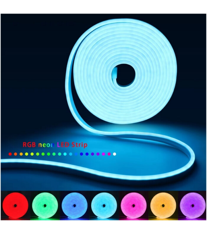 SB-6506 2.5 Metre 20 Renk RF Kumandalı Renk Değiştiren RGB Neon Led Şerit Işık Seti - Görsel 2
