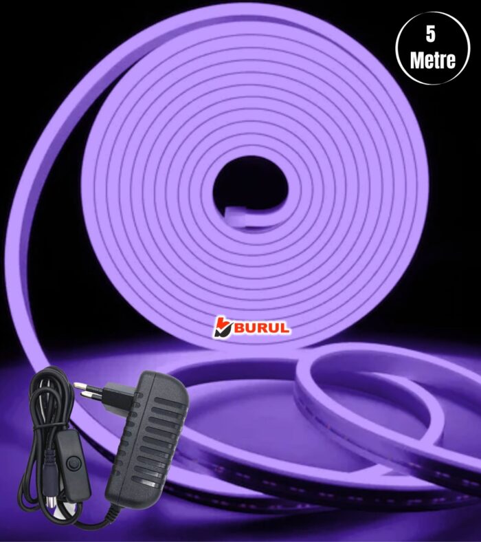 SB-6535 5 Metre Mor Işık Esnek Neon Led Şerit Butonlu Dekoratif Aydınlatma Seti