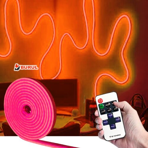 SB-6512 5 Metre Kırmızı Işık Metre Esnek Neon Led Şerit Işık Dimmer Kumandalı Dekoratif Aydınlatma Seti