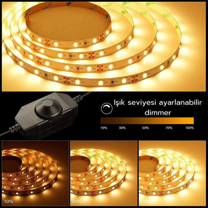 SB-6513 5 Metre Dimmer Anahtarlı Gün Işığı Şerit Led Seti - Görsel 2