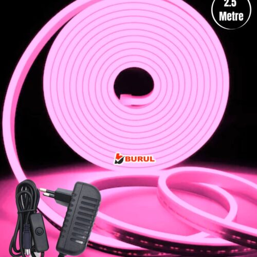 SB-6536 2.5 Metre Pembe Işık Esnek Neon Led Şerit Butonlu Dekoratif Aydınlatma Seti