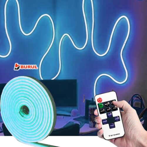 SB-6512 2.5 Metre Buz Mavisi Işık Metre Esnek Neon Led Şerit Işık Dimmer Kumandalı Dekoratif Aydınlatma Seti