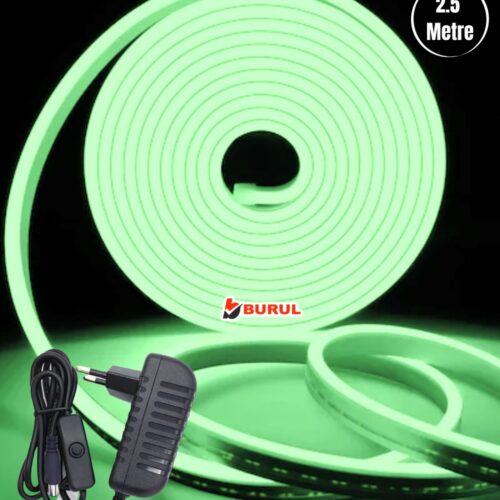 SB-6536 2.5 Metre Yeşil Işık Esnek Neon Led Şerit Butonlu Dekoratif Aydınlatma Seti