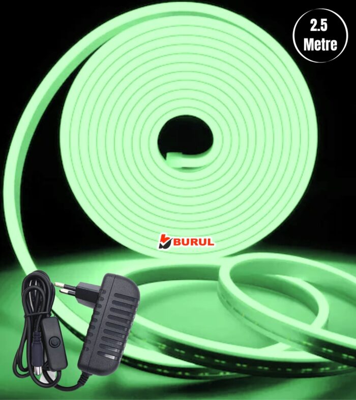 SB-6536 2.5 Metre Yeşil Işık Esnek Neon Led Şerit Butonlu Dekoratif Aydınlatma Seti