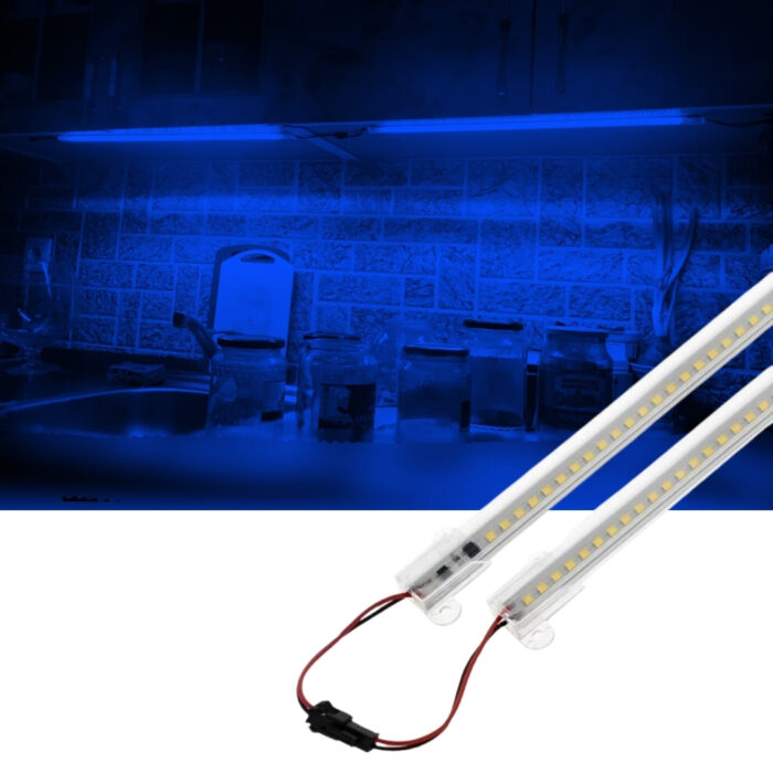 SB-6511 2 Adet 50 Cm 220v Şeffaf Çubuk Bar Led Mavi Işık