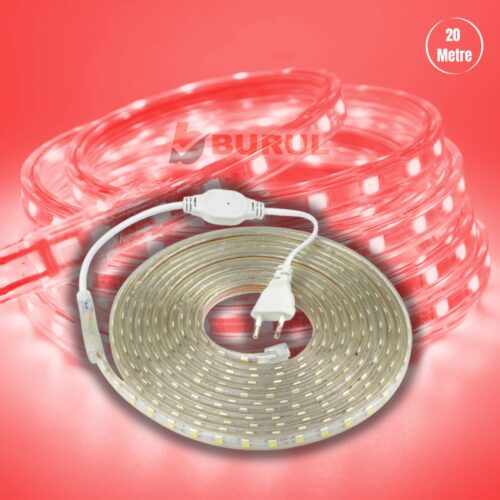 SB-6522 20 Metre Kırmızı Işık Hortum Şerit Led Dış Ortam Aydınlatma 220v Fişli