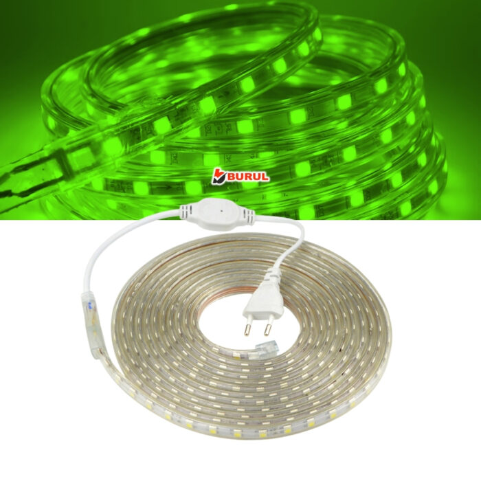 SB-6522 10 Metre Hortum Şerit Led Dış Ortam Aydınlatma Yeşil Işık 220v Fişli
