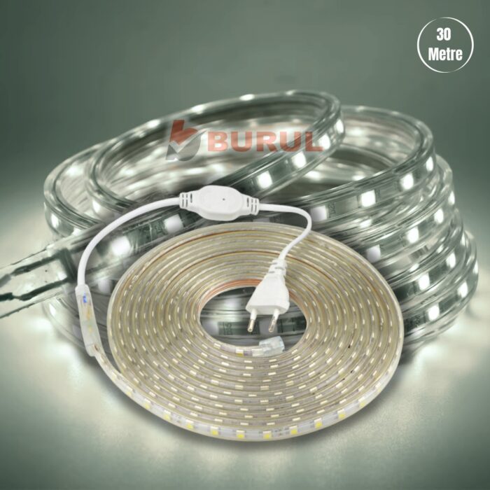 SB-6522 30 Metre Beyaz Işık Hortum Şerit Led Dış Ortam Aydınlatma 220v Fişli