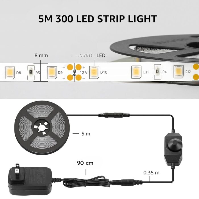SB-6513 5 Metre Dimmer Anahtarlı Gün Işığı Şerit Led Seti - Görsel 7