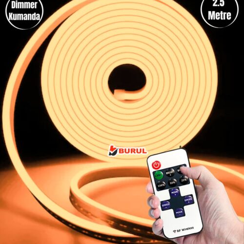 SB-6538 2.5 Metre Amber Işık Esnek Neon Led Şerit Dimmer Kumandalı Dekoratif Aydınlatma Seti