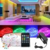 SB-6546 2.5 Metre 8 Renk Kumandalı Sese Duyarlı Renk Değiştiren RGB Şerit Led Işık Seti